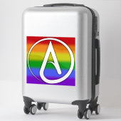 Atheist Symbol White over Rainbow シール (スーツケース)