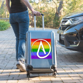 Atheist Symbol White over Rainbow シール (スーツケースインサイチュ)