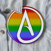 Atheist Symbol White over Rainbow 缶バッジ (インサイチュ)