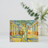Athena with Owl and Shield by Olive Tree in Temple ポストカード (スタンド正面)