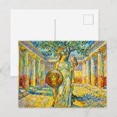 Athena with Owl and Shield by Olive Tree in Temple ポストカード (正面/裏面)