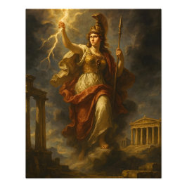 Athena's Lightning: Goddess of Wisdom & Power (Myt フォトプリント