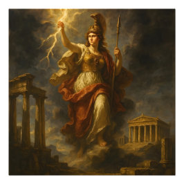Athena's Lightning: Goddess of Wisdom & Power (Myt フォトプリント