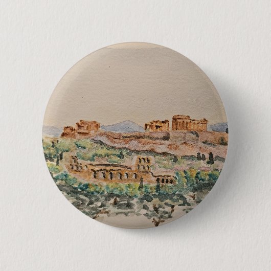 Athenian Acropolis Button 缶バッジ (正面)