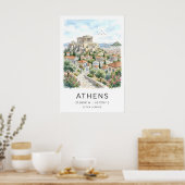 Athens City Art Print Parthenon and Stone Path ポスター (キッチン)