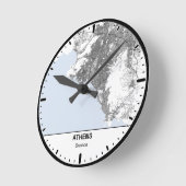 Athens Clock City Line Art ラウンド壁時計 (傾斜)