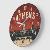 Athens Georgia College Town Decor ラージ壁時計 (傾斜)