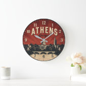 Athens Georgia College Town Decor ラージ壁時計 (ホーム)