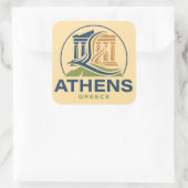 Athens Greece Acropolis Parthenon スクエアシール (バッグ)