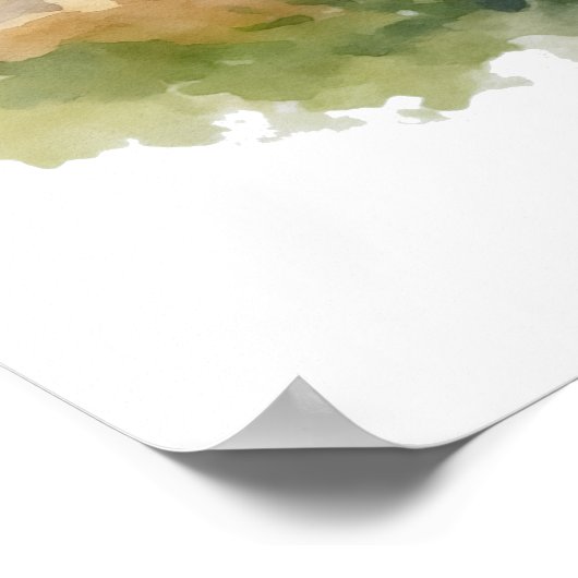 Athens Greece Acropolis Parthenon Watercolor ポスター (角)