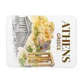 Athens Greece Acropolis Watercolor Sketch Travel マグネット (横)