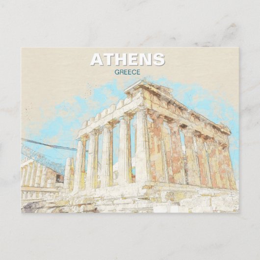 Athens Greece – Ancient City Travel Souvenir  ポストカード (正面)