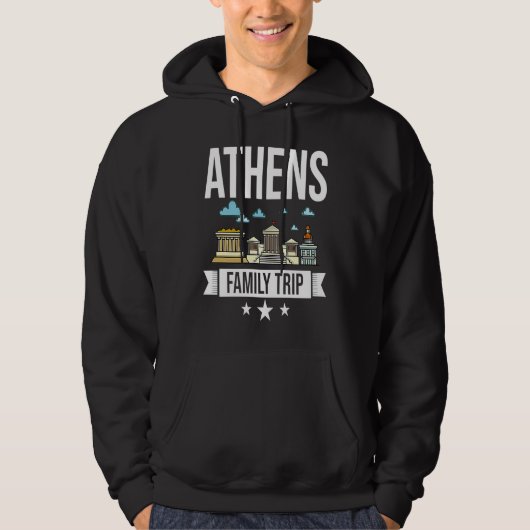 Athens Greece City Trip Skyline Map Travel パーカ (正面)