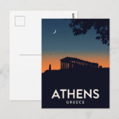 Athens Greece Parthenon Silhouette ポストカード (正面/裏面)