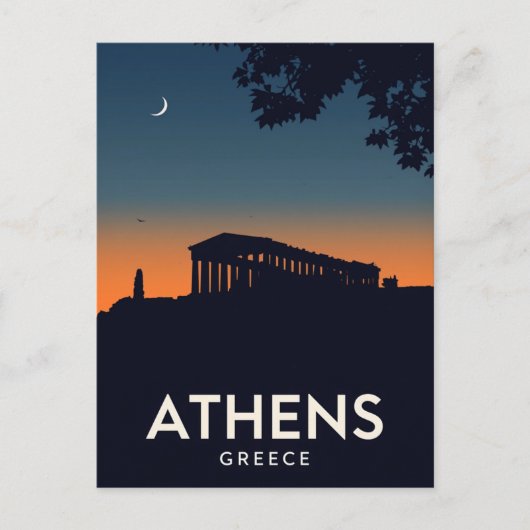 Athens Greece Parthenon Silhouette ポストカード (正面)