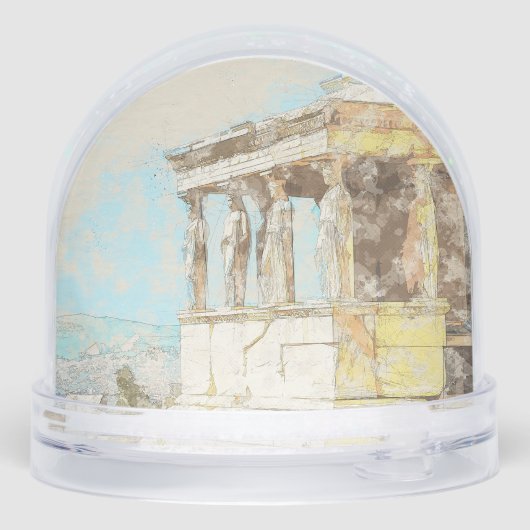 Athens Greece Snow Globe – Ancient Landmark Travel (裏面)
