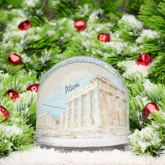 Athens Greece Travel Snow Globe – Ancient City Lan (クリスマス)