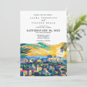 Athens Greece Wedding Invitation Retro 招待状 (スタンド正面)
