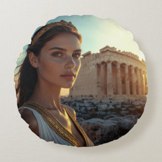 ATHENS - GREEK GODDESS ラウンドクッション (正面)