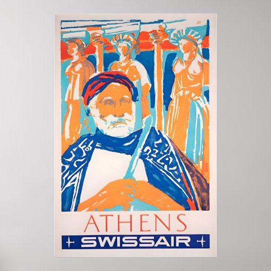 Athens Travel Poster Greece Art Greek Print ポスター (正面)