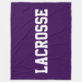 Athletic Bold White LACROSSE Text On Dark Purple フリースブランケット (正面)