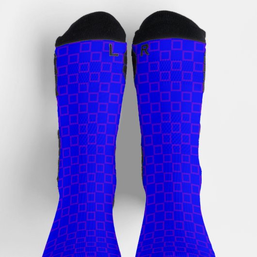 Athletic Crew Sock Blue Purple Classic Design ソックス (上部)
