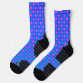 Athletic Crew Sock Light Blue Purple Design ソックス (左)