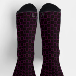 Athletic Crew Sock Purple Violet Black Classic ソックス