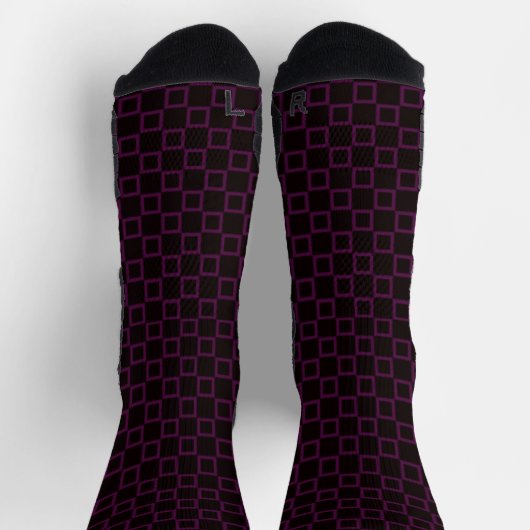 Athletic Crew Sock Purple Violet Black Classic ソックス (上部)