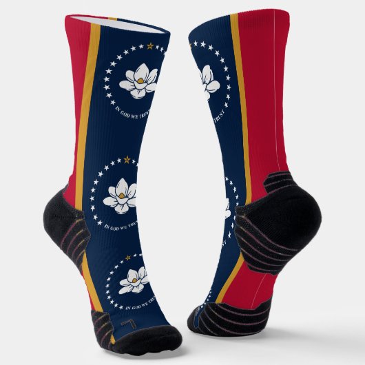Athletic Crew Sock with flag of Mississippi, USA ソックス (傾斜あり)