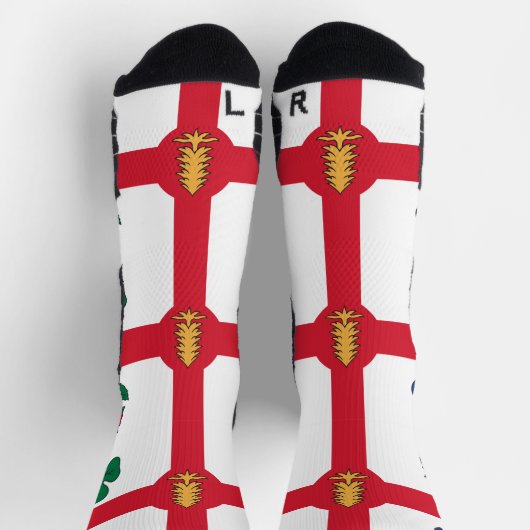Athletic Crew Sock with flag of Montreal, Canada ソックス (上部)
