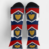 Athletic Crew Sock with flag of Utah, USA ソックス (上部)