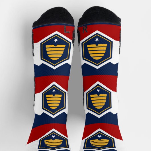 Athletic Crew Sock with flag of Utah, USA ソックス (上部)