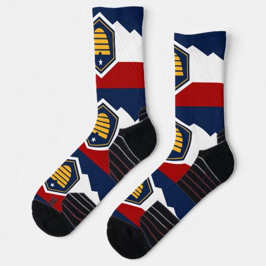Athletic Crew Sock with flag of Utah, USA ソックス (左)