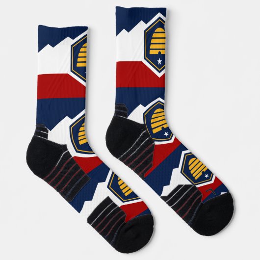 Athletic Crew Sock with flag of Utah, USA ソックス (右)