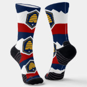 Athletic Crew Sock with flag of Utah, USA ソックス (傾斜あり)