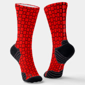 Athletic Crew Sock with Red Black Classic Design ソックス (傾斜あり)