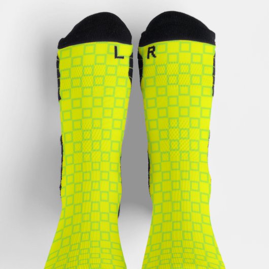 Athletic Crew Sock Yellow Lime Classic Design ソックス (上部)