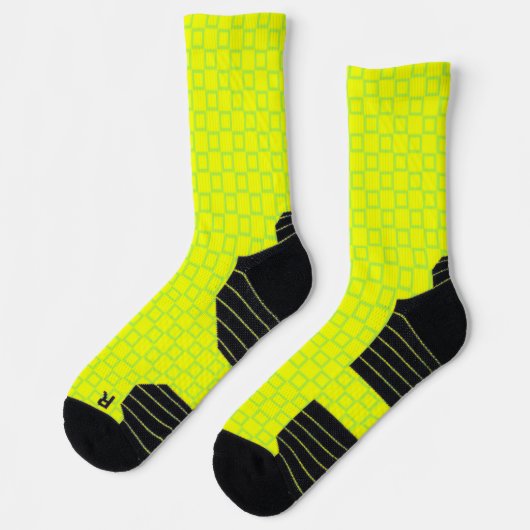 Athletic Crew Sock Yellow Lime Classic Design ソックス (左)