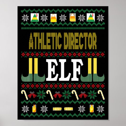 Athletic Director Elf Funny Christmas Gift  ポスター (正面)