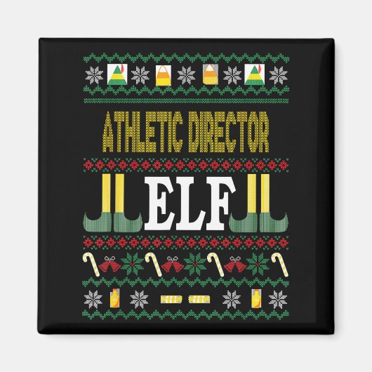 Athletic Director Elf Funny Christmas Gift  マグネット (正面)