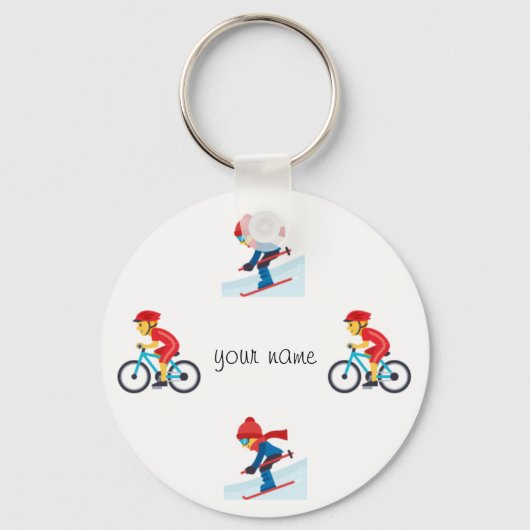 Athletic Emojiと「Your Name Here」 キーホルダー (正面)