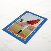 Athletic Royal Blue Graduation Announcement 箔招待状 (回転した状態)
