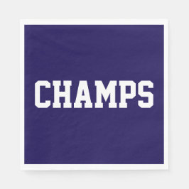 Athletic Sporty Bold Navy Blue CHAMPS White Text  スタンダードランチョンナプキン