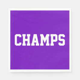 Athletic Sporty Bright Purple CHAMPS White Text  スタンダードランチョンナプキン