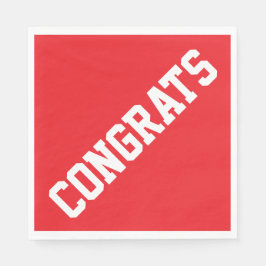Athletic Sporty CONGRATS Text On Bright Red スタンダードランチョンナプキン