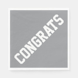 Athletic Sporty CONGRATS Text On Light Gray スタンダードランチョンナプキン