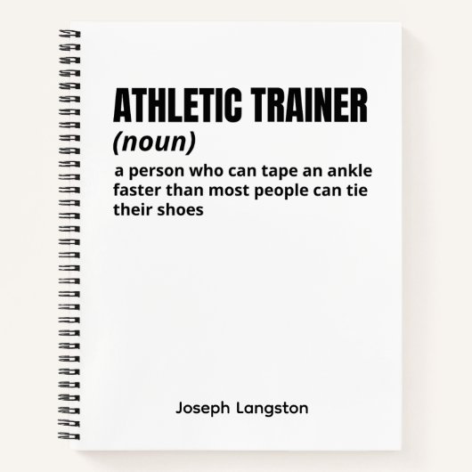 Athletic Trainer – Funny Definition Journal ノートブック (正面)