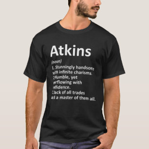 ATKINS定義苗おもしろい字系図誕生 Tシャツ