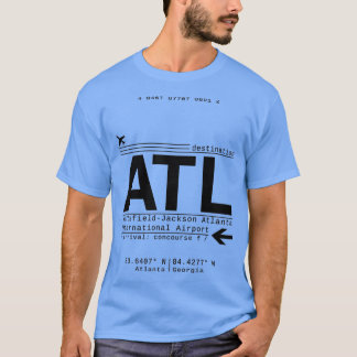ATLアトランタ国際的空港コールレター Tシャツ